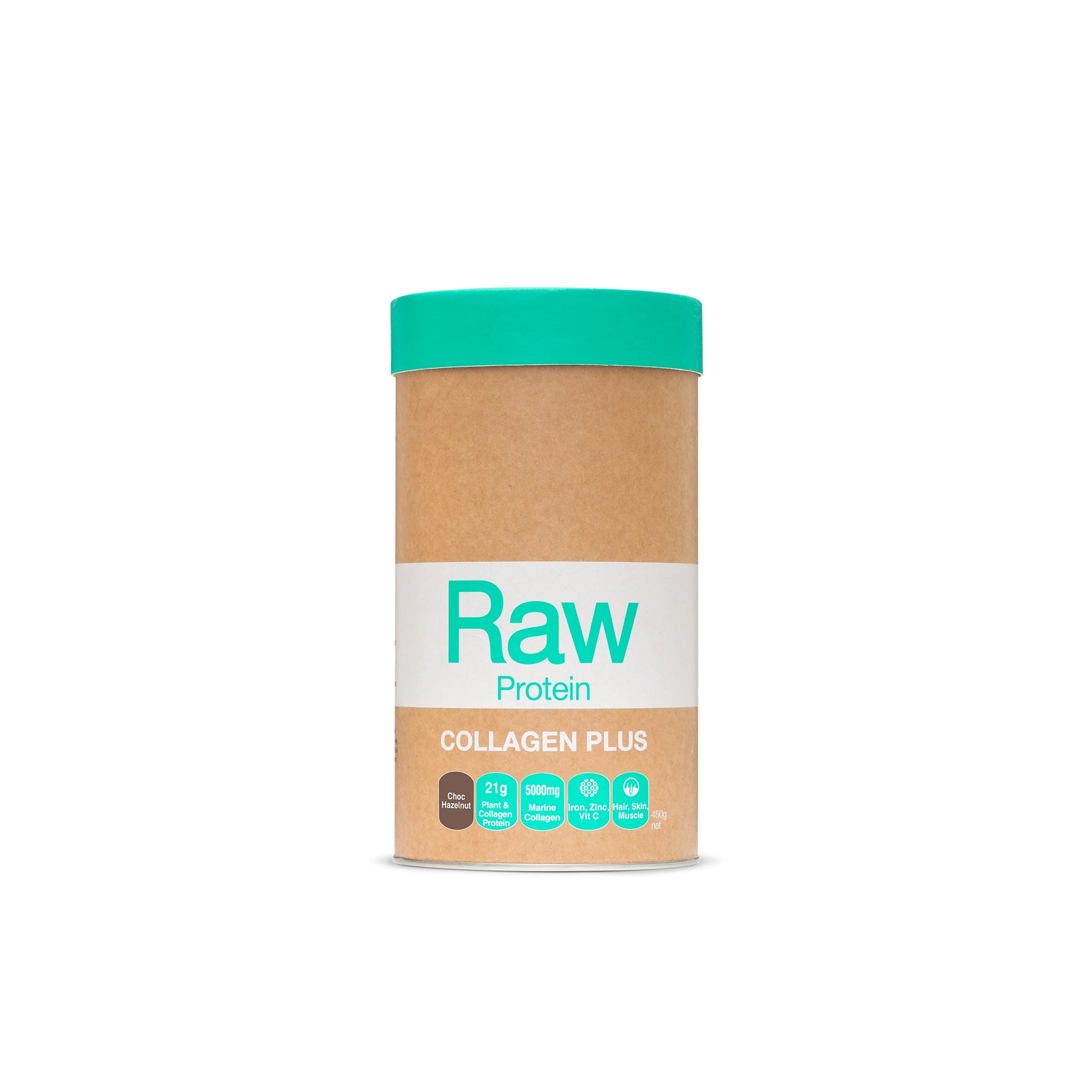 Raw Protein Collagen Plus - Choc Hazelnut 450g - Amazonia | MLC Space