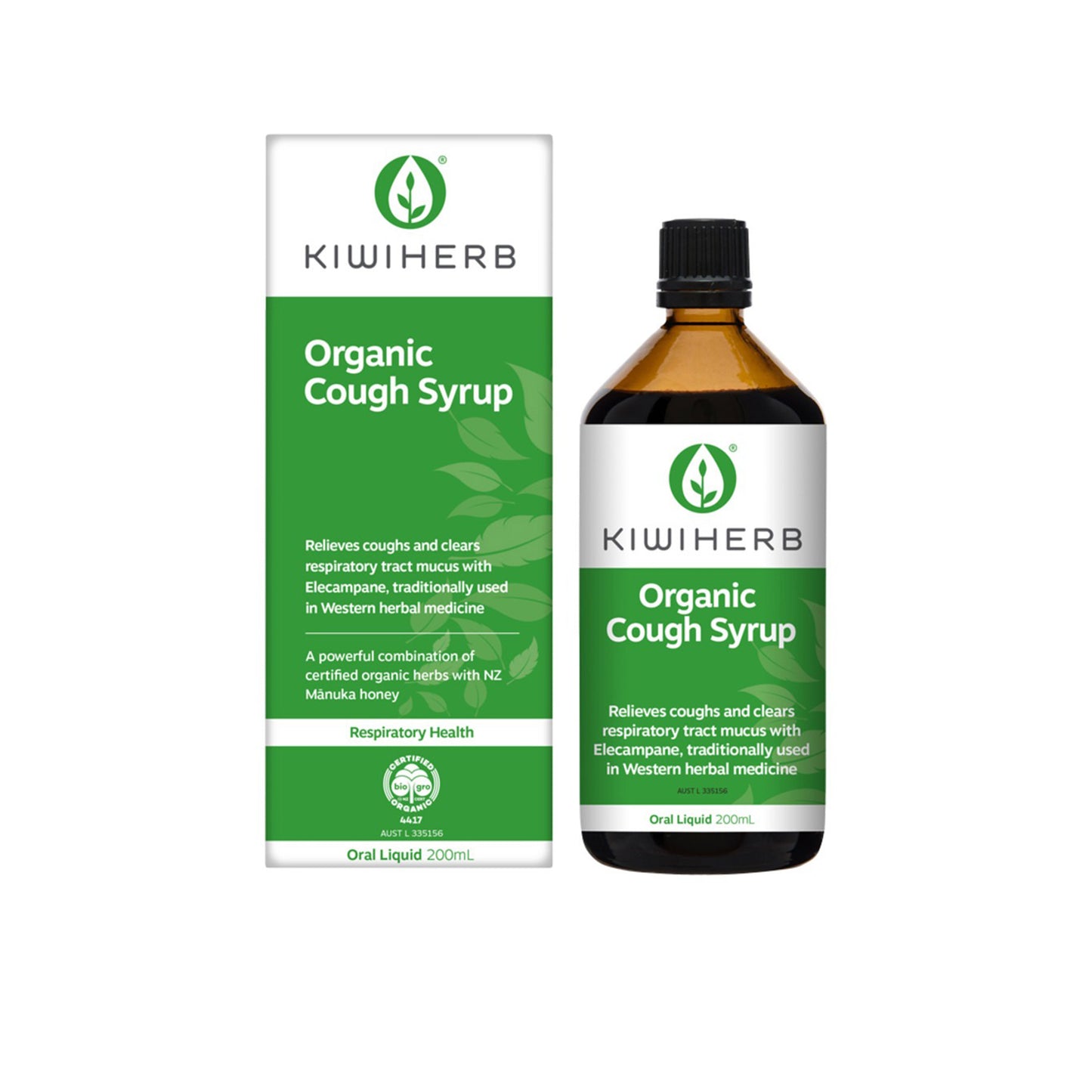Organic Cough Syrup 200ml with Box - KiwiHerb | MLC Space